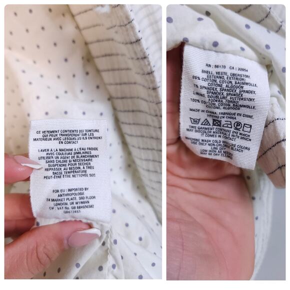 ANTHROPOLOGIE SIZE XS OVERSIZED DOUBLE BREASTED PINSTRIPE BLAZER BY CARTONNIER - Picture 6 of 9